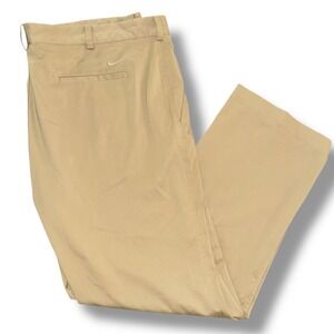 Nike Golf Performance Mens 42 x30 Pants Khaki Beige Flat Front Dri FIT Athletic